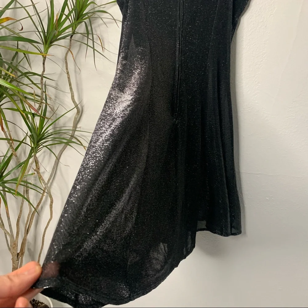 Maurices | Black/Silver Metallic Fitted Party Dress - Small - Picture 10 of 10